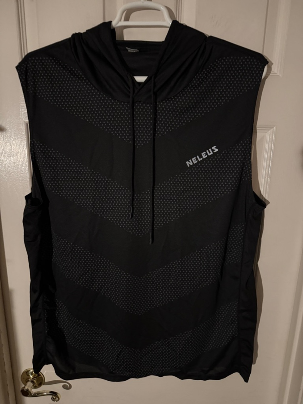 Neleus Black Sleeveless 3XL Athletic Hoodie